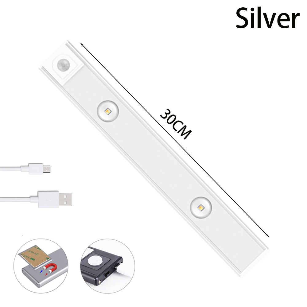 New LED Night Light 20cm/30cm/40cm Led Lights USB Rechargeable Motion  Sensor For Kitchen Wardrobe Cabinet Lighting Aluminum LED