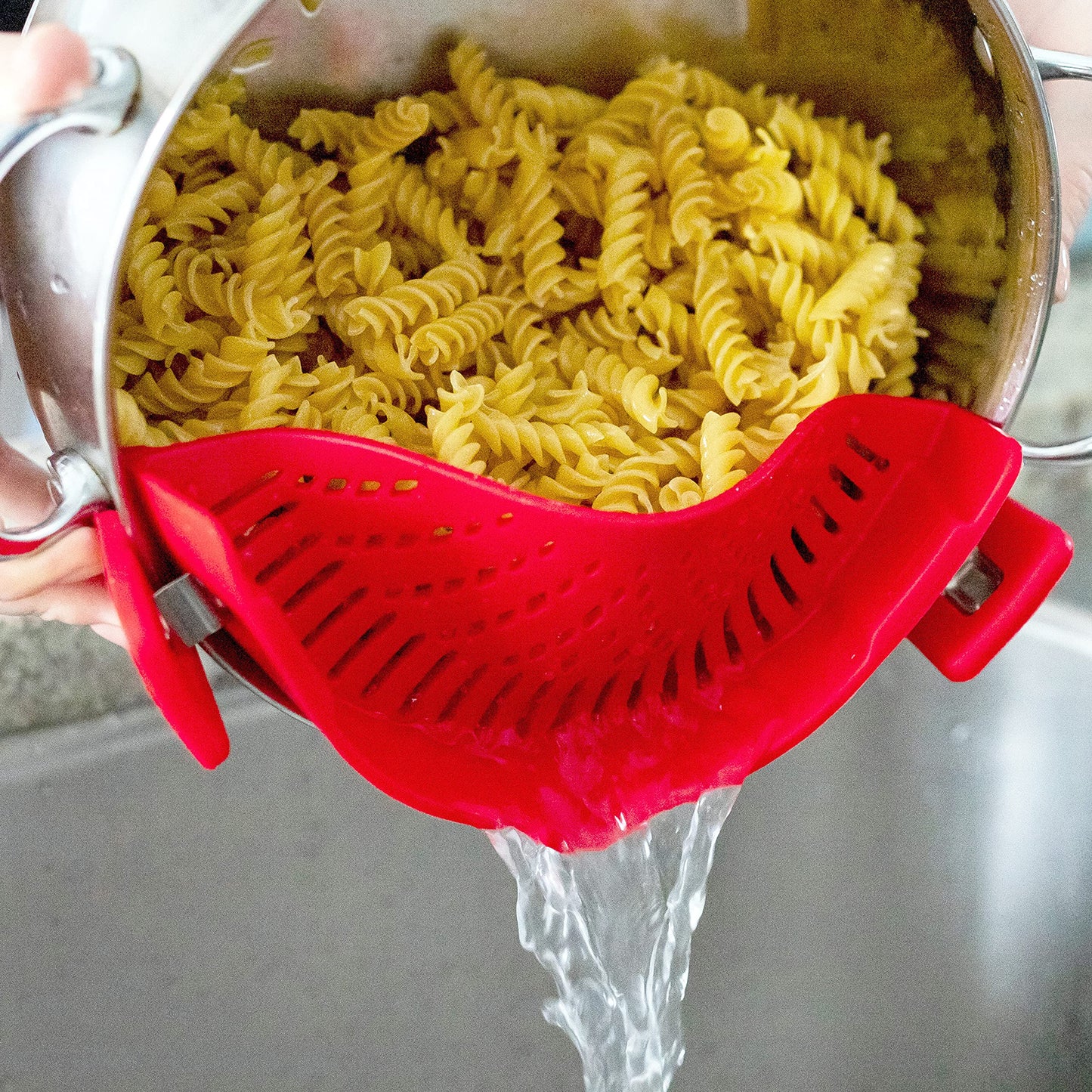 Silicone Drain Basket Kitchen Drainer Lightweugh Plastic Household Pot Side Vegetable Noodle Pouring Eco-friendly Harmless Water Filter