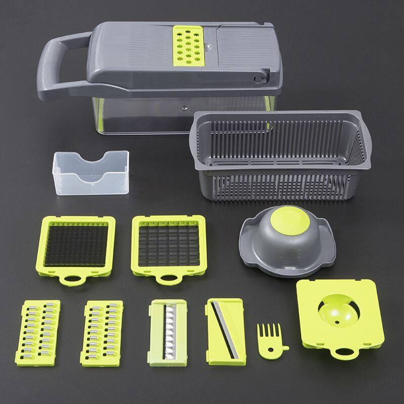 Vegetable Chopper Mandoline Slicer, 11 in 1 Multi-Function Vegetable and  Fruit Chopper, Kitchen Multi-Function Diced Vegetable Artifact Potato